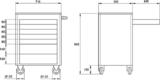 ELORA Roller Tool Cabinet Super-Caddy, empty, ELORA-1220-L7