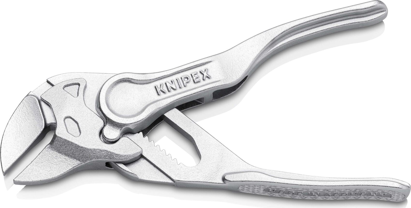 KNIPEX KNIPEX 86 04 100 Zangenschlüssel XS Zange und Schraubenschlüssel in  einem Werkzeug aufgeprägte, raue Oberfläche verchromt